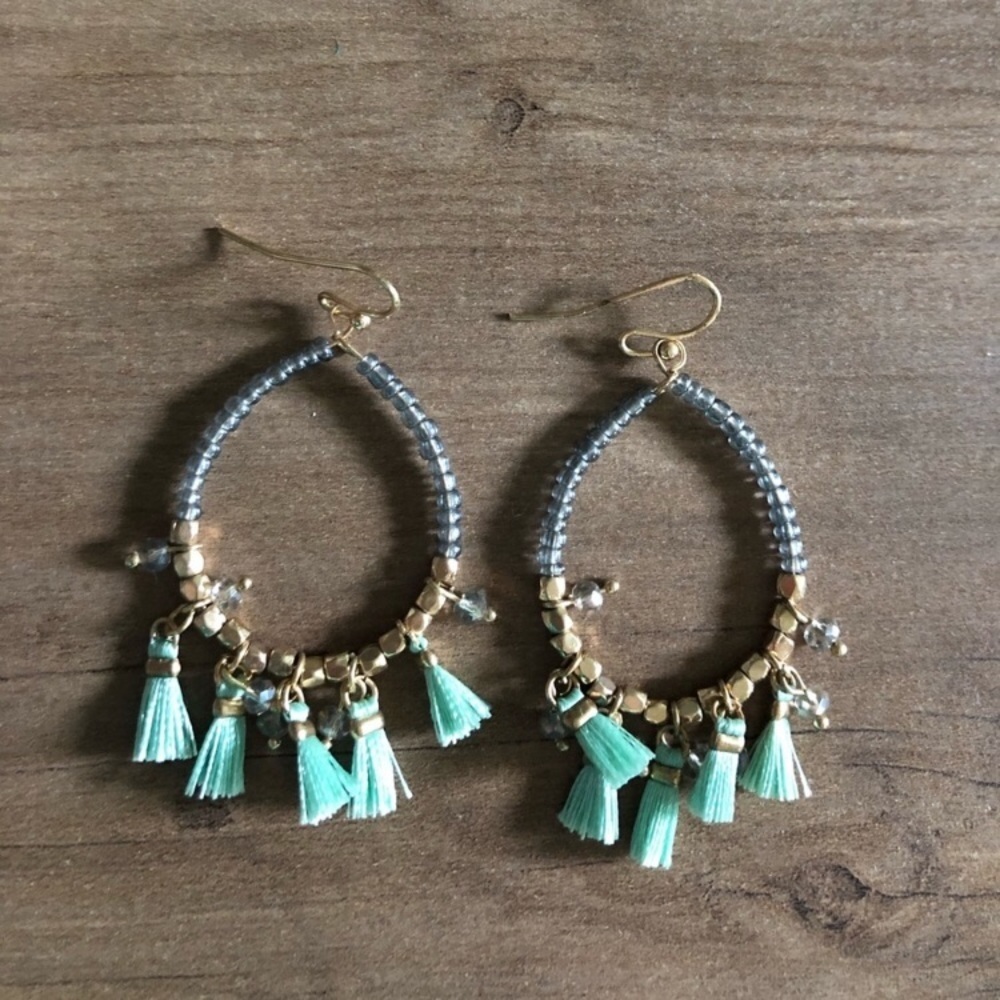 NWT ❤️🔥Beaded Fringe Drop Earrings - OS